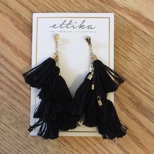 Ettika black tassel earrings never worn